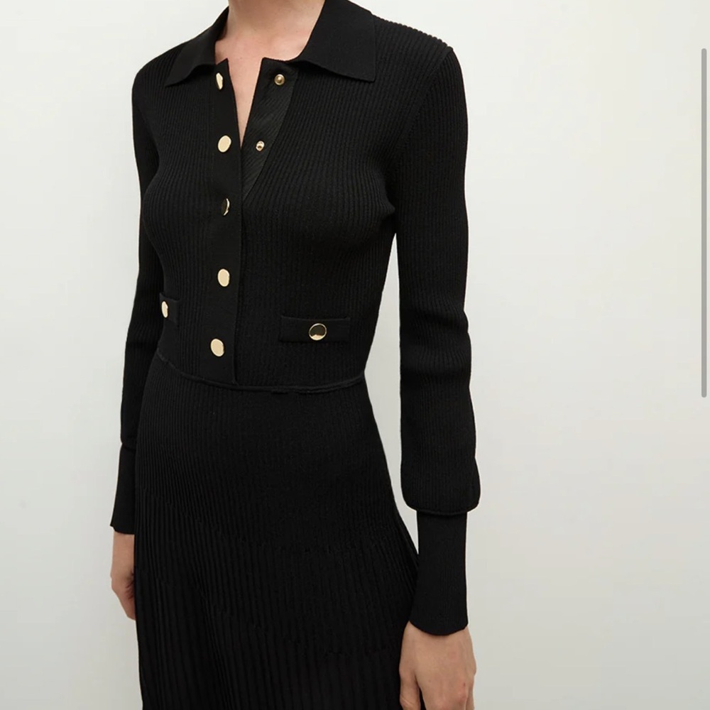 Veronica Beard Lauper Sweater Dress Black

Elegant Black Button-Up Dress - Picture 3 of 7